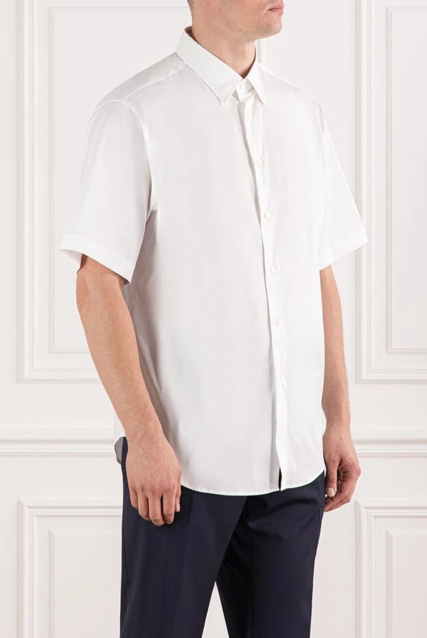 Brioni классическая мужская рубашка белого цвета с короткими рукавами
 190006 - фото 3