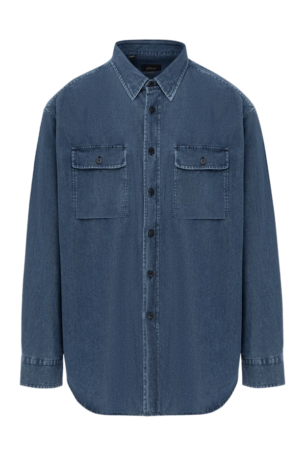 Қалың мақтадан тігілген джинсы стиліндегі жейде, қалталары жамау - фото 1