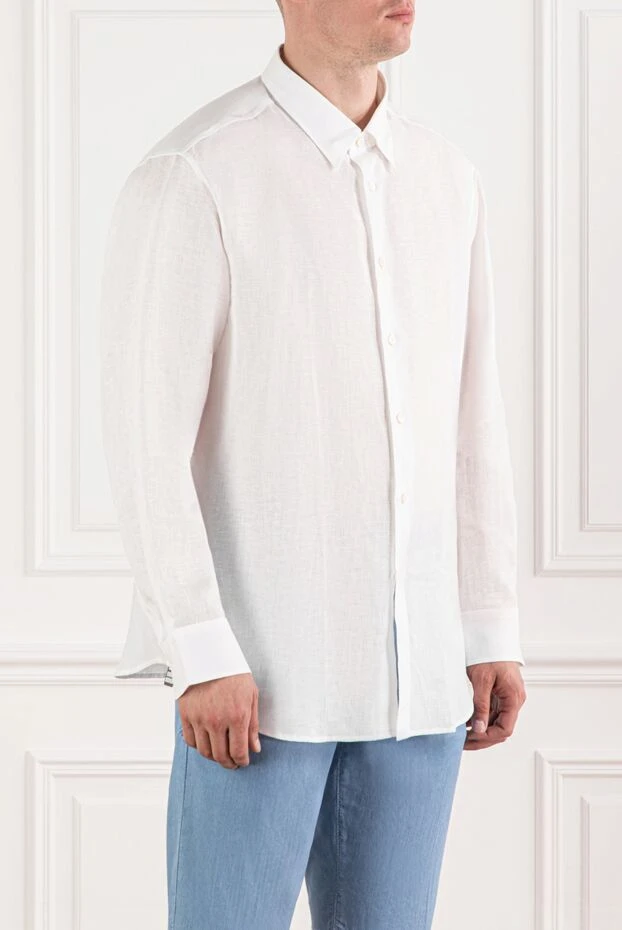 Brioni shirt made of natural linen in white 190011 - photo 3