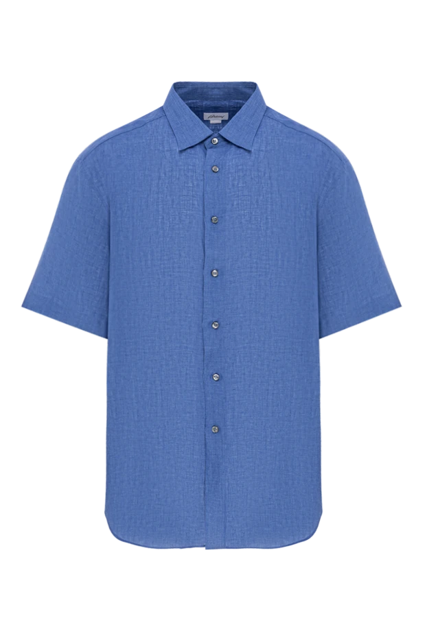 Men's light blue linen shirt with buttons - photo 1