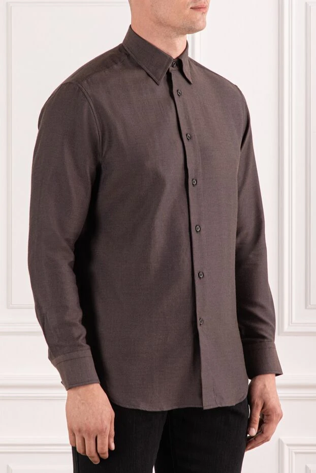 Brioni түймелері бар ерлерге арналған қоңыр түсті көйлегі 190013 - фото 3