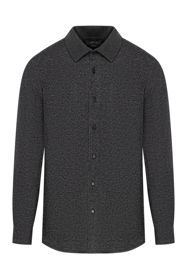 Рубашка из кашемира и хлопка тёмно-серого цвета с мягкой текстурой - фото 1