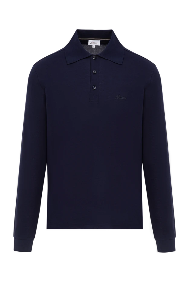 Поло мужское из хлопка тёмно синее строгого кроя - фото 1