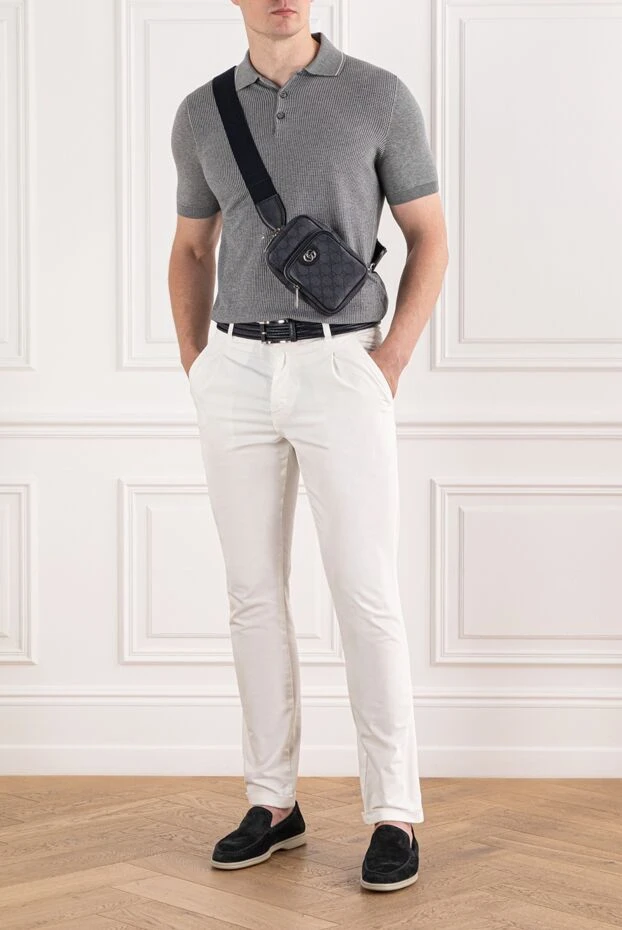 Brioni polo in soft cotton with a micro-check texture and knit trim

 190033 - photo 2