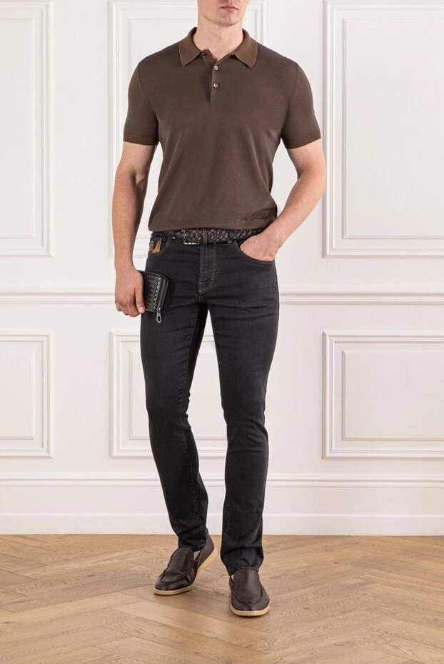 Brioni premium cotton polo shirt in cocoa with accent buttons

 190035 - photo 3