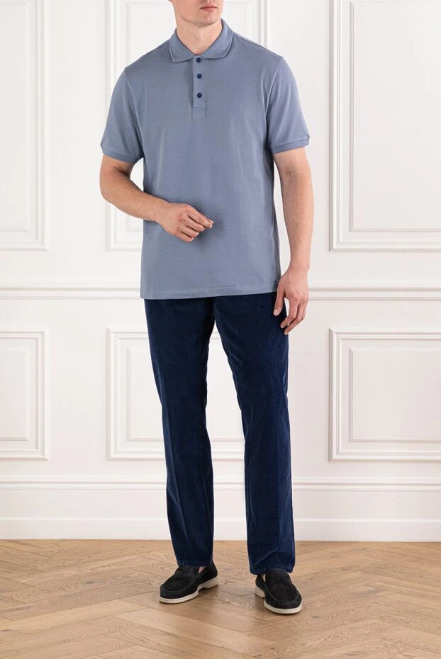 Brioni premium cotton polo in cool blue tones with a simple design
190037 - photo 2