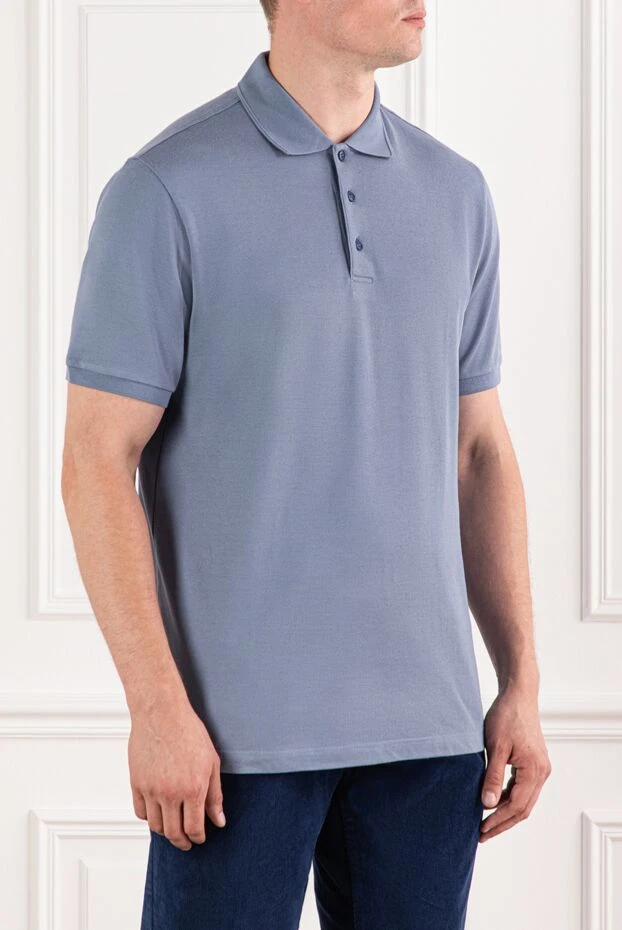 Brioni premium cotton polo in cool blue tones with a simple design

 190037 - photo 3