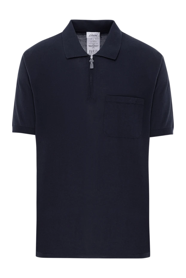 Поло из хлопка темно-синего цвета с молнией и карманом
- фото 1