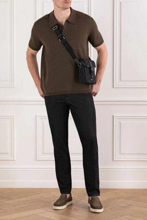 Brioni brown ribbed polo with pull-on collar
190052 - photo 2