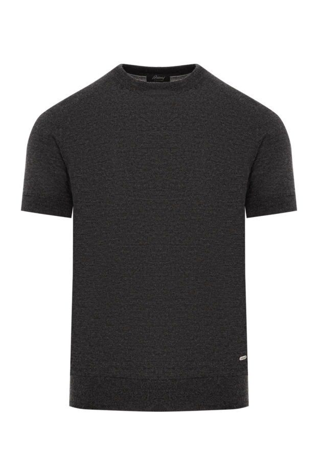 Джемпер из кашемира и шелка с коротким рукавом в графитовом цвете - фото 1