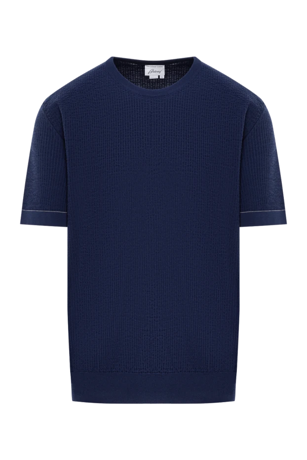 Қабырғасы көтерілген мақтадан тігілген, қысқа жеңді көк джемпер
- фото 1