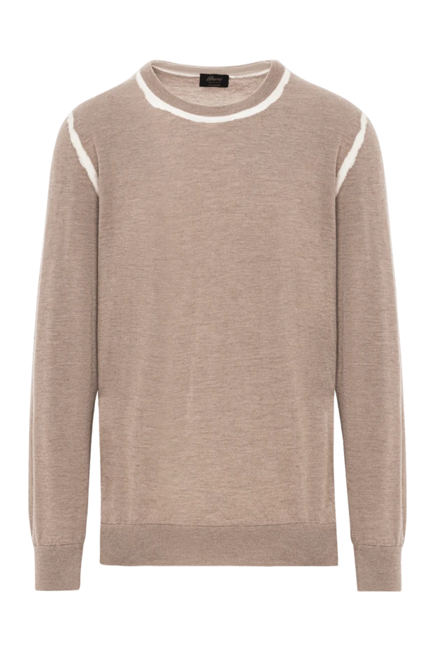 Тігістің бойымен ақ екпіні бар бежевый кашемирден жасалған секіргіш - фото 1