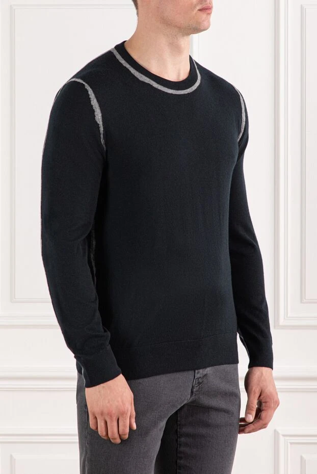 Brioni қара-көк түсті ерлер кашемир джемпері 190058 - фото 3