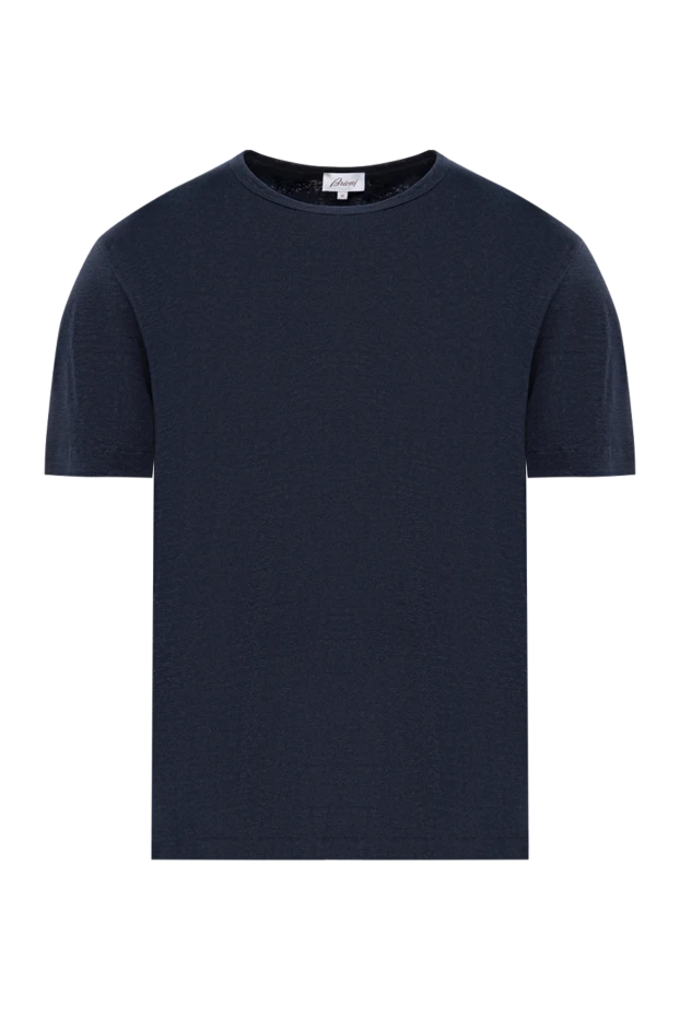 Brioni тёмно-синяя льняная футболка с мягкой текстурой
190060 - фото 1