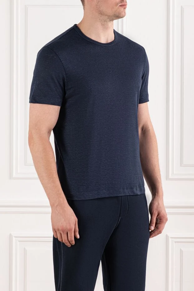 Brioni dark blue linen t-shirt with soft texture
 190060 - photo 3