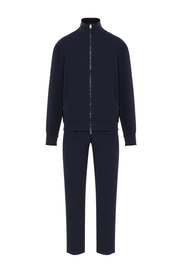 Тёмно-синий мужской костюм для спорта и отдыха на молнии - фото 1