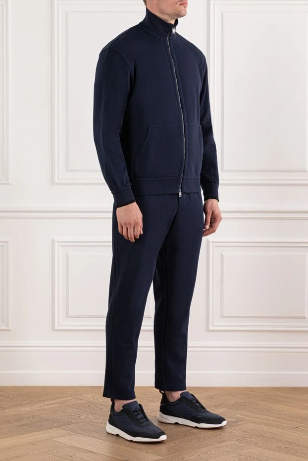 Brioni қою көк түсті ерлерге арналған найзағайлы спорттық және демалыс костюмі 190067 - фото 3