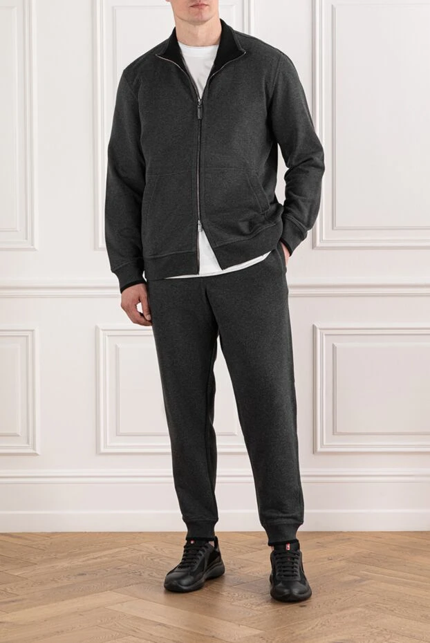 Brioni спортивный костюм из мягкого материала в цвете графит
190068 - фото 2