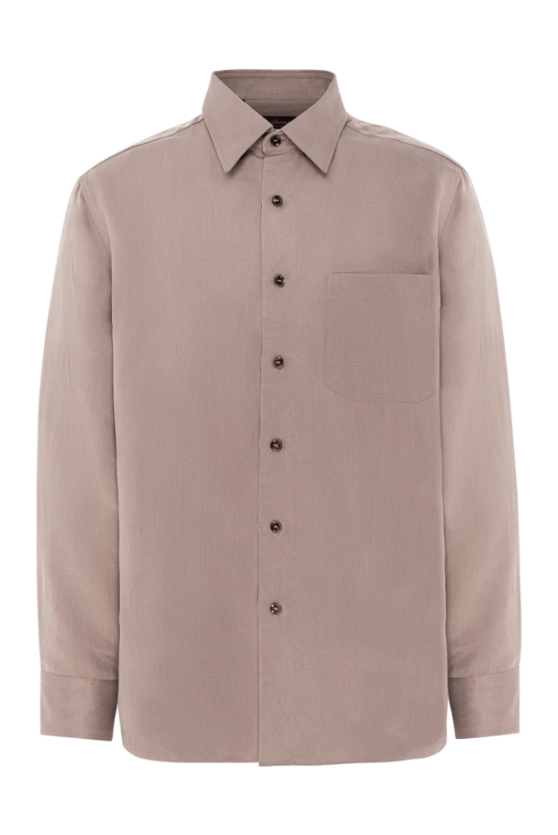 Рубашка из смеси шёлка и льна с нагрудным карманом и пуговицами в тон
- фото 1