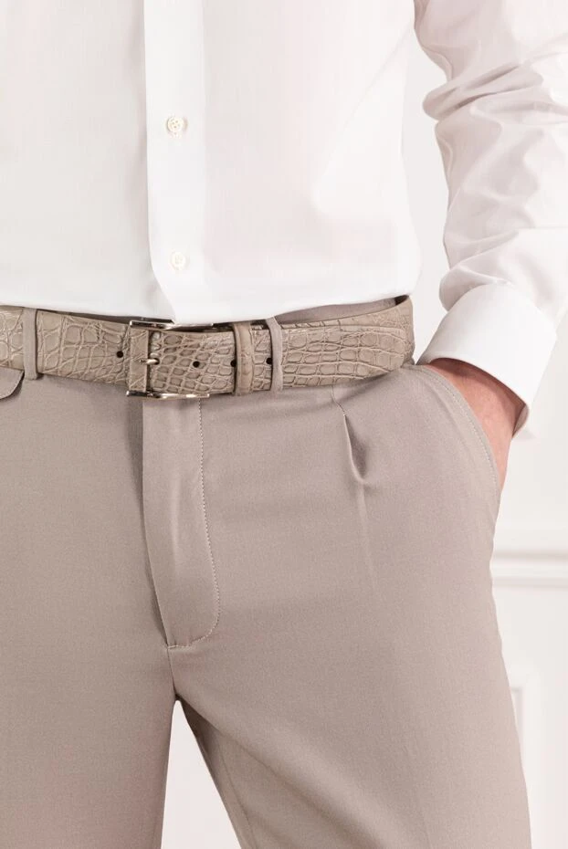 Cesare di Napoli қолтырауын былғарыдан жасалған ерлер белбеуі мока көлеңкесінде 190078 - фото 2