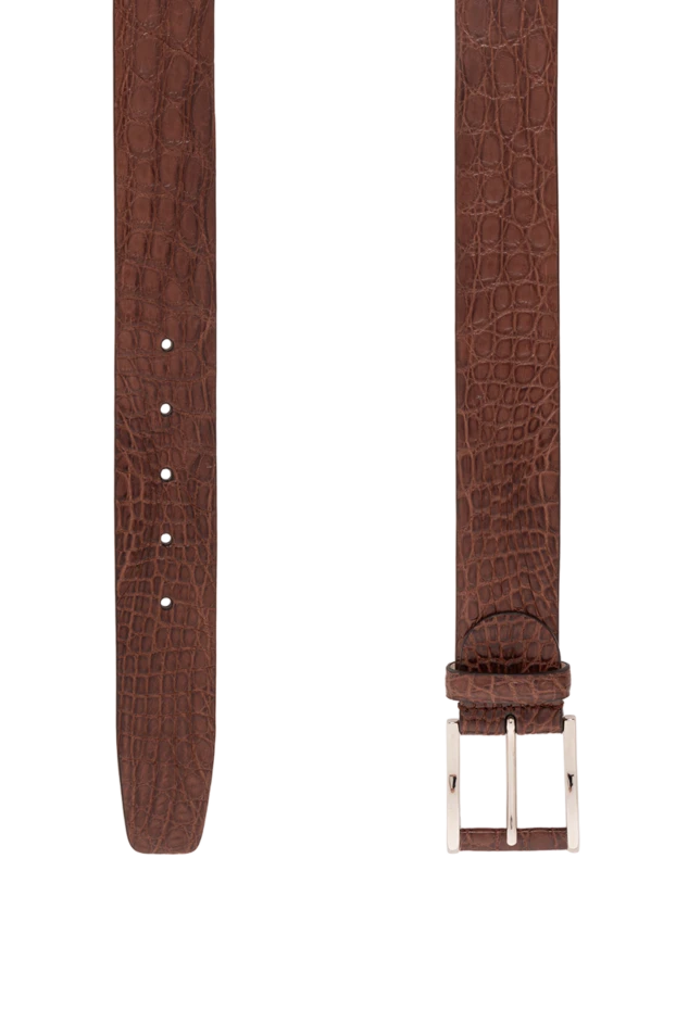 Cesare di Napoli классикалық тоғалы шоколадты қоңыр реңктегі шынайы қолтырауын былғарыдан жасалған белдік

 190084 - фото 3