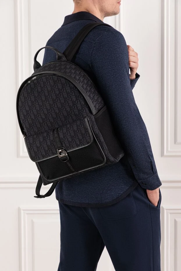 Dior dior 8 рюкзак қара жаккарды ерлерге арналған қара 190085 - фото 2