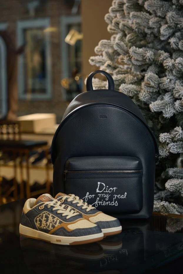 Dior rider 2.0 ерлерге арналған найзағайлы рюкзак қара шынайы былғары 190086 - фото 2