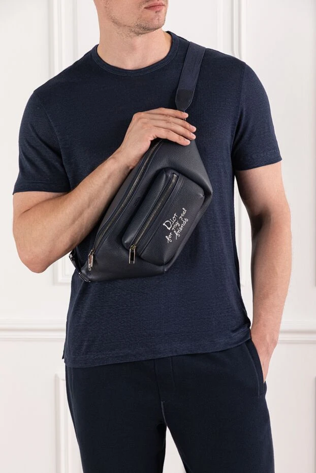 Dior белдік сөмкесі қара ерлерге арналған найзағай былғары менің достарыма арналған 190087 - фото 2