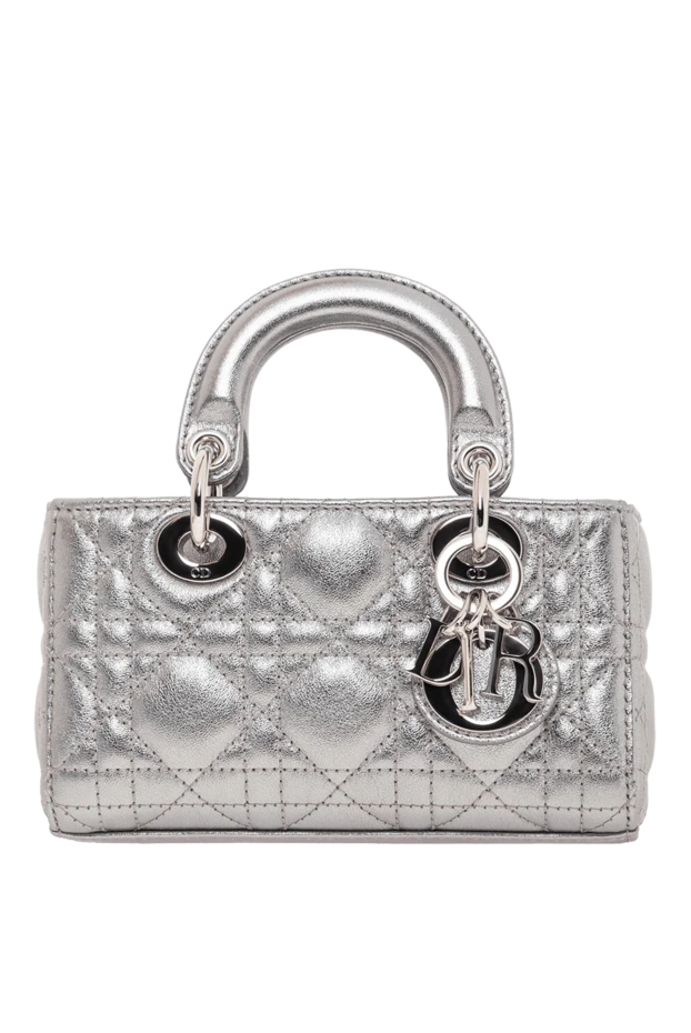 Сумка Lady D-Joy Micro из металлизированной кожи серебристая - фото 1