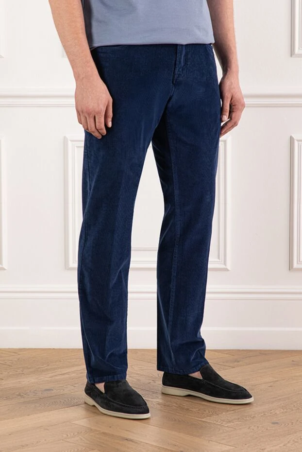 Scissor Scriptor классикалық тігісі бар қара көк түсті кордюрист джинсы 190101 - фото 3