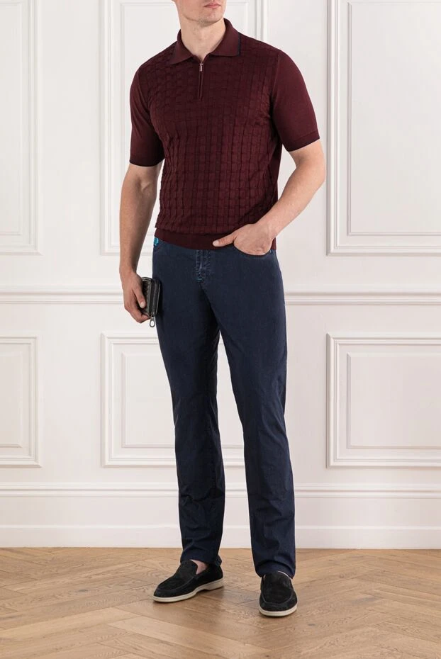 Scissor Scriptor ашық көк екпіні бар қара көк джинсы және фирмалық патч 190105 - фото 2