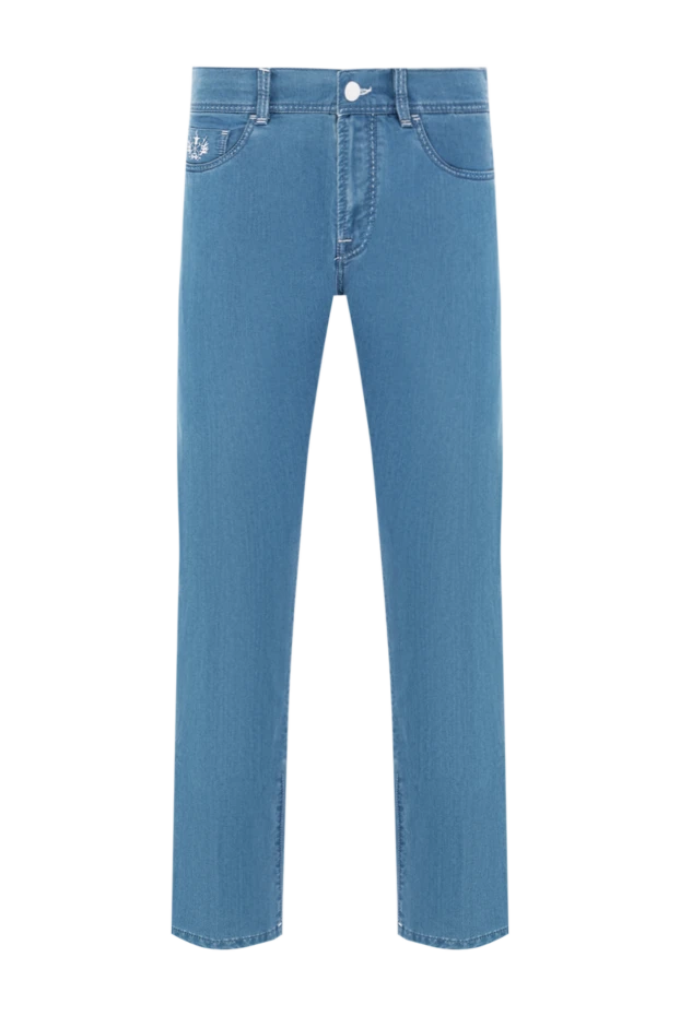 Джинсы из голубого хлопкового денима с вышивкой логотипа на кармане
- фото 1