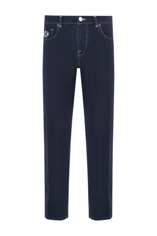 Джинсы глубокого синего цвета с контрастной отстрочкой и фирменной вышивкой на кармане
- фото 1