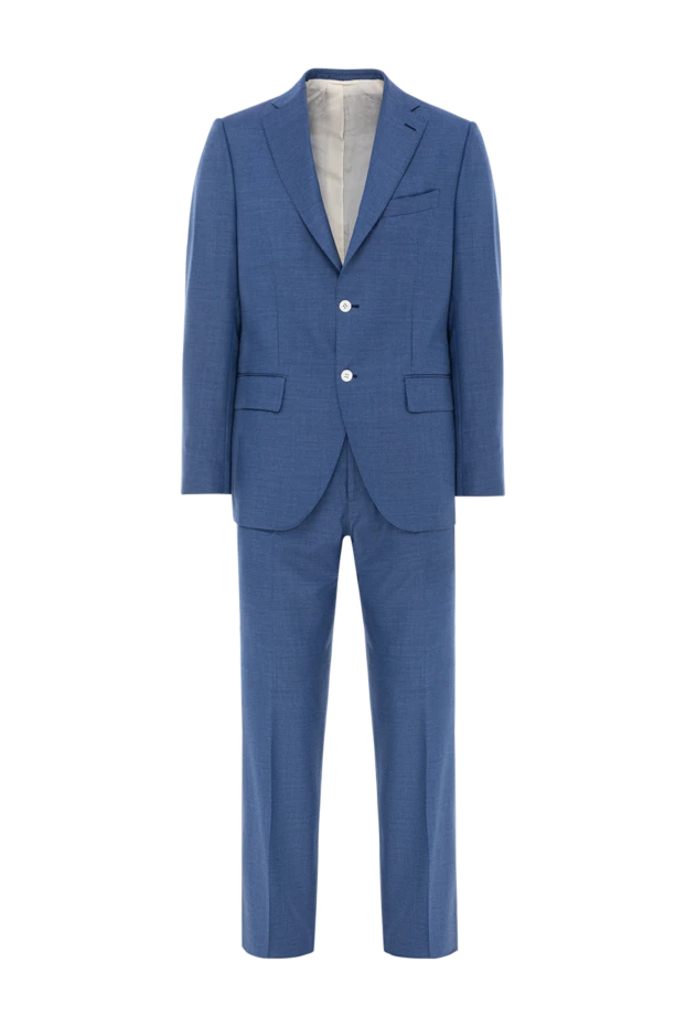 Brioni blue wool and silk suit with single-breasted jacket 190114 - photo 1