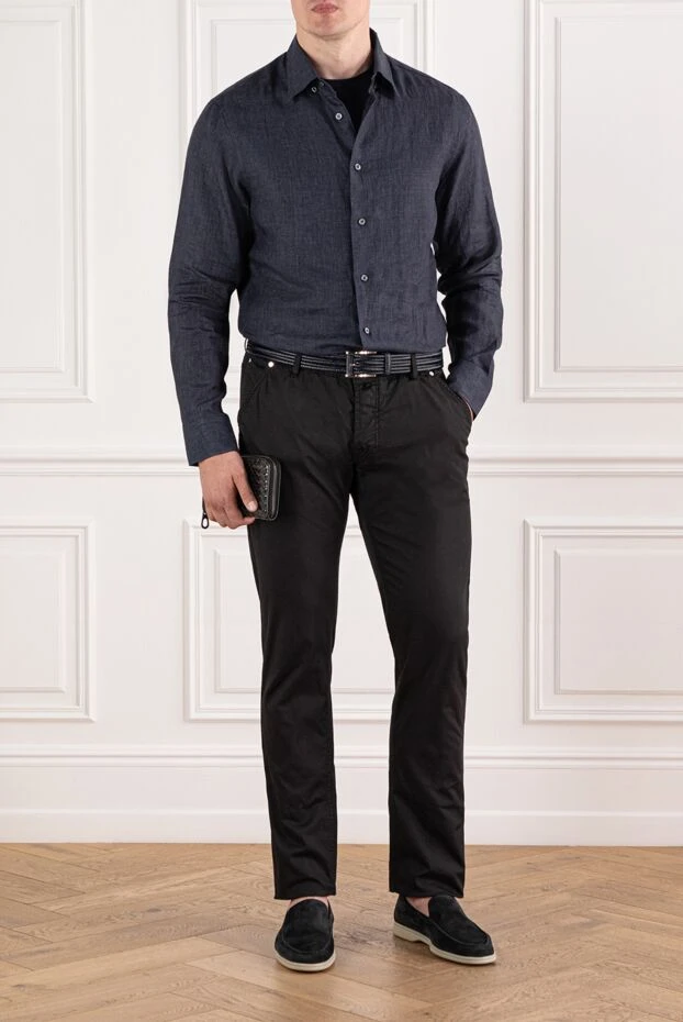 Jacob Cohen классические хлопковые джинсы в насыщенном черном тоне 190120 - фото 2