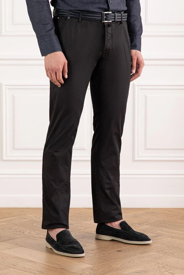 Jacob Cohen классические хлопковые джинсы в насыщенном черном тоне 190120 - фото 3