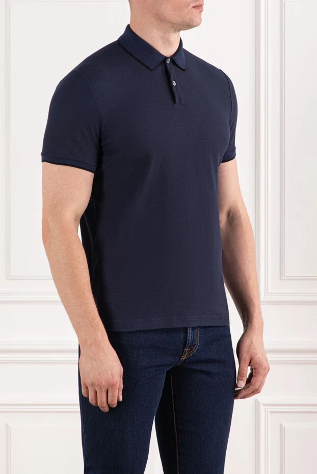 Loro Piana brentwood polo in stretch cotton pique with two-tone trim 190121 - photo 3