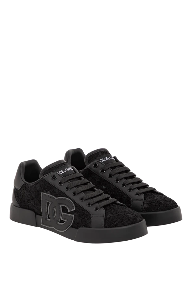 Dolce & Gabbana сникеры женские portofino light strobel из кружева taormina черные 190126 - фото 3
