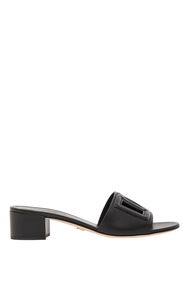 Bianca calfskin slides with DG logo - photo 1