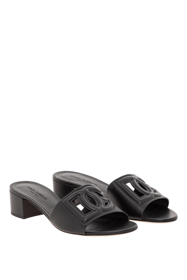 Dolce & Gabbana шлепанцы bianca из телячьей кожи с логотипом dg 190127 - фото 3