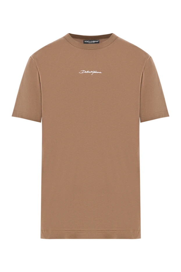 Dolce & Gabbana миниатюралық ақ логотипі бар карамель мақта-мата футболка
190133 - фото 1