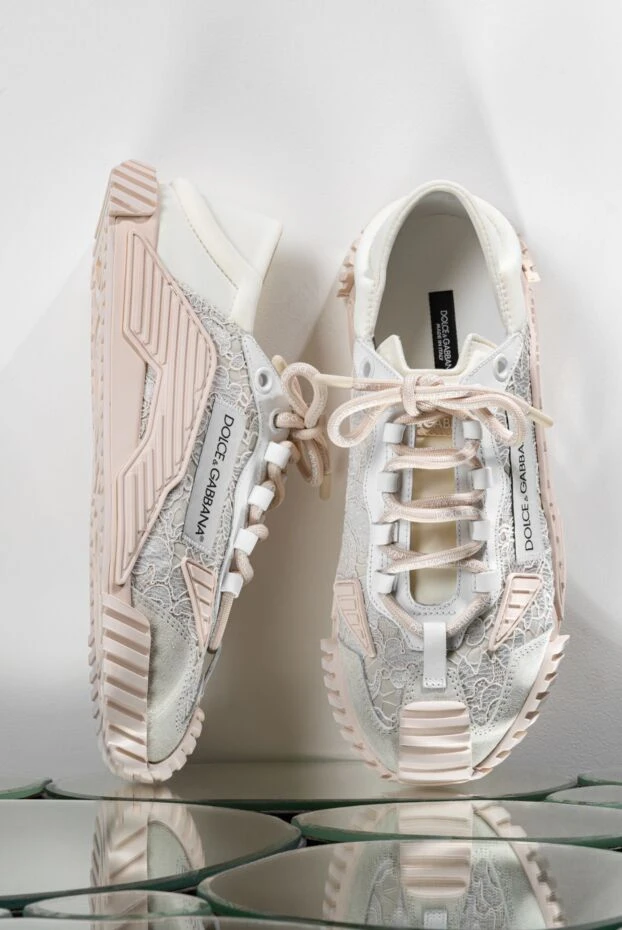 Dolce & Gabbana ns1 біріктірілген материалдардан жасалған сырғанайтын кроссовкалар ақ әйелдер 190140 - фото 2