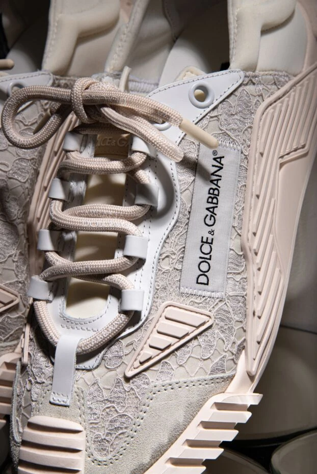 Dolce & Gabbana ns1 біріктірілген материалдардан жасалған сырғанайтын кроссовкалар ақ әйелдер 190140 - фото 3