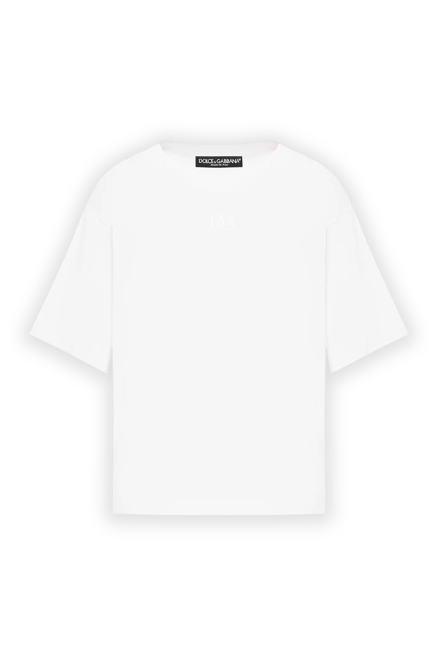 White cotton t-shirt with embroidered DG logo
- photo 1