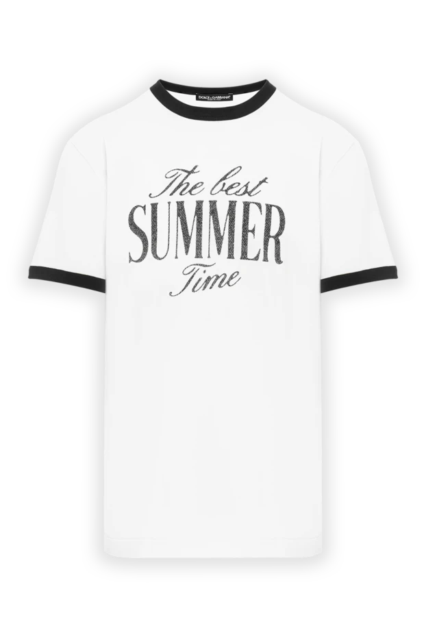 Қарама-қарсы жазуы бар ақ мақтадан жасалған футболка Жазғы уақыт
- фото 1