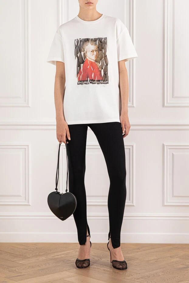 Loewe моцарт портреті бейнеленген ақ футболка 190149 - фото 3