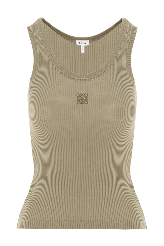 Olive ribbed silk top - photo 1