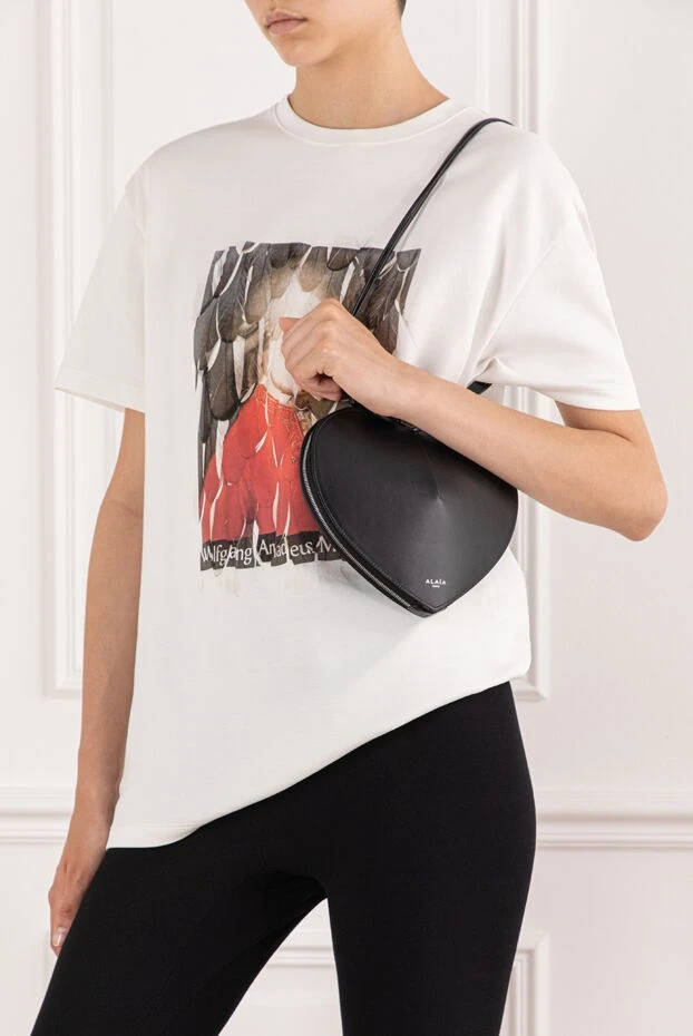 Alaia le coeur calfskin heart shaped bag women black 190159 - photo 2