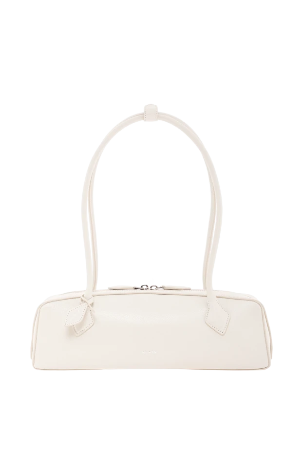 Маленькая сумка через плечо Le Teckel из козьей кожи женская белая - фото 1