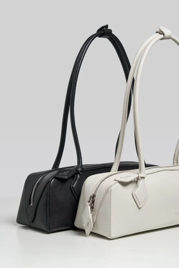 Alaia le teckel small goat leather women's white shoulder bag 190162 - photo 2